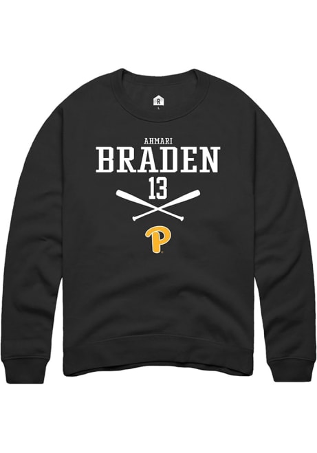 Ahmari Braden Rally Mens Black Pitt Panthers NIL Sport Icon Crew Sweatshirt