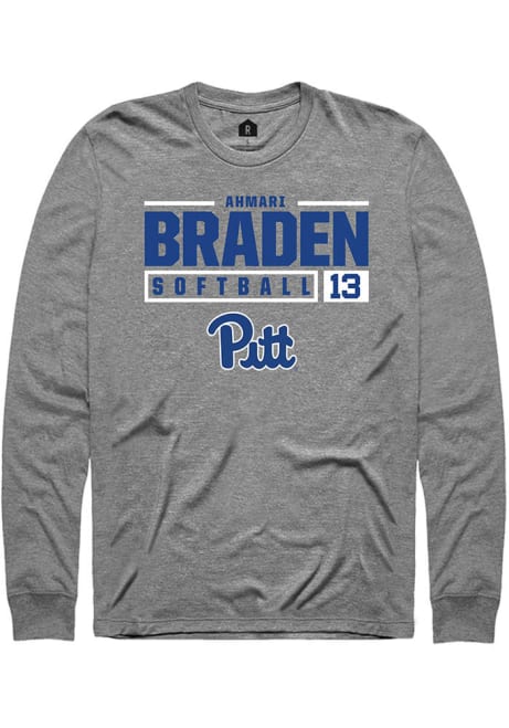 Ahmari Braden Rally Mens Graphite Pitt Panthers NIL Stacked Box Tee