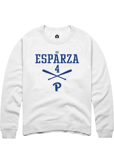 Kk Esparza Rally Mens White Pitt Panthers NIL Sport Icon Crew Sweatshirt