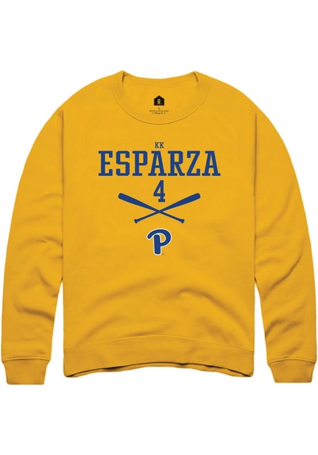 Kk Esparza Rally Mens Gold Pitt Panthers NIL Sport Icon Crew Sweatshirt