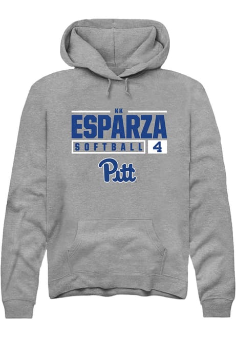 Kk Esparza Rally Mens Graphite Pitt Panthers NIL Stacked Box Hooded Sweatshirt