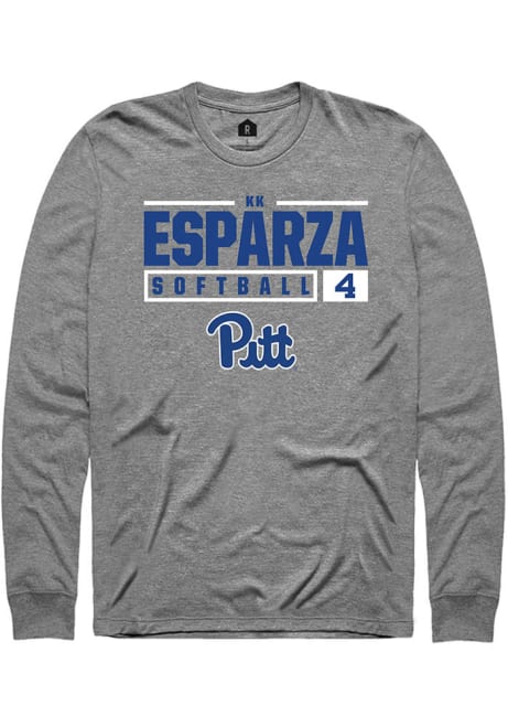 Kk Esparza Rally Mens Graphite Pitt Panthers NIL Stacked Box Tee