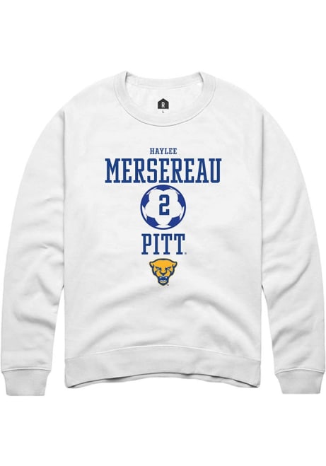 Haylee Mersereau Rally Mens White Pitt Panthers NIL Sport Icon Crew Sweatshirt