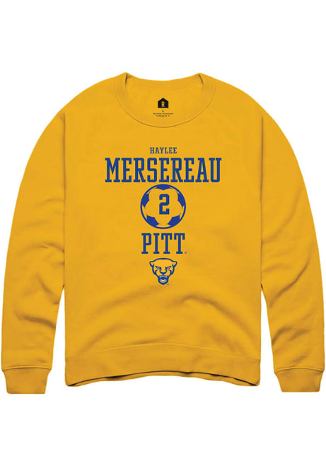 Haylee Mersereau Rally Mens Gold Pitt Panthers NIL Sport Icon Crew Sweatshirt