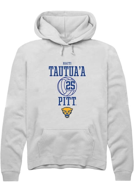 Haiti Tautua’a Rally Mens White Pitt Panthers NIL Sport Icon Hooded Sweatshirt