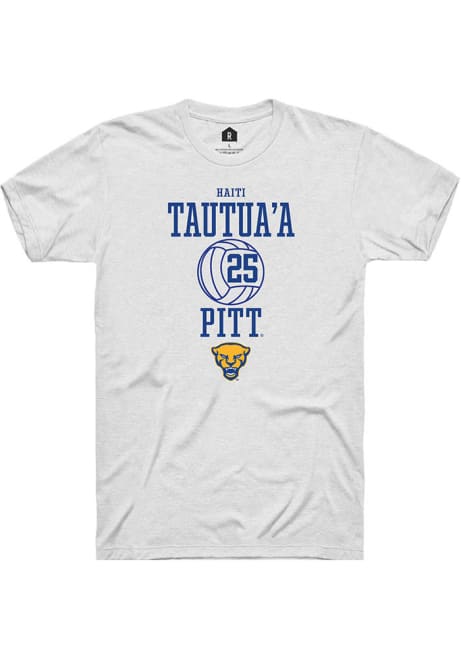 Haiti Tautua’a White Pitt Panthers NIL Sport Icon Short Sleeve T Shirt