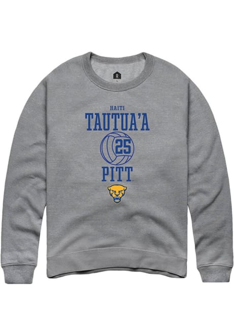 Haiti Tautua’a Rally Mens Graphite Pitt Panthers NIL Sport Icon Crew Sweatshirt