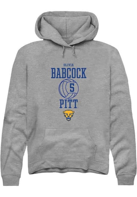 Olivia Babcock Rally Mens Graphite Pitt Panthers NIL Sport Icon Hooded Sweatshirt