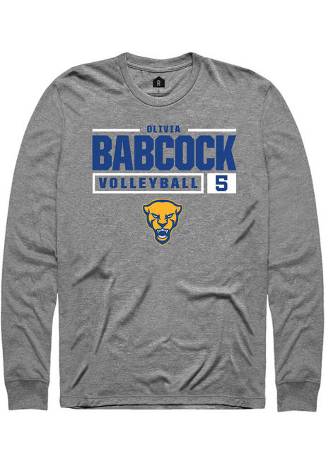 Olivia Babcock Rally Mens Graphite Pitt Panthers NIL Stacked Box Tee