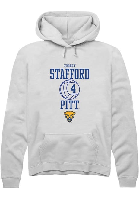 Torrey Stafford Rally Mens White Pitt Panthers NIL Sport Icon Hooded Sweatshirt