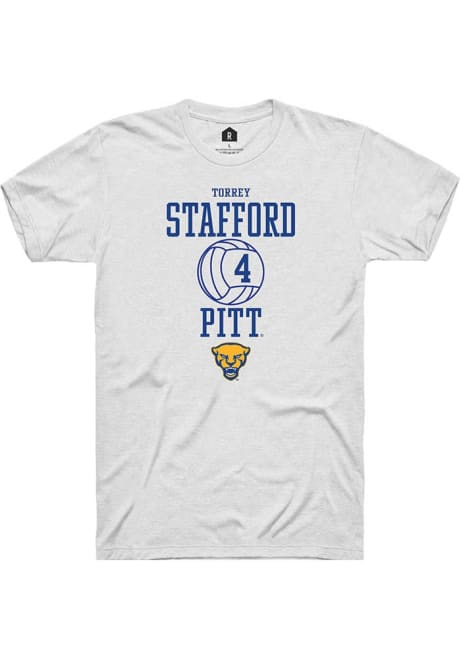 Torrey Stafford White Pitt Panthers NIL Sport Icon Short Sleeve T Shirt