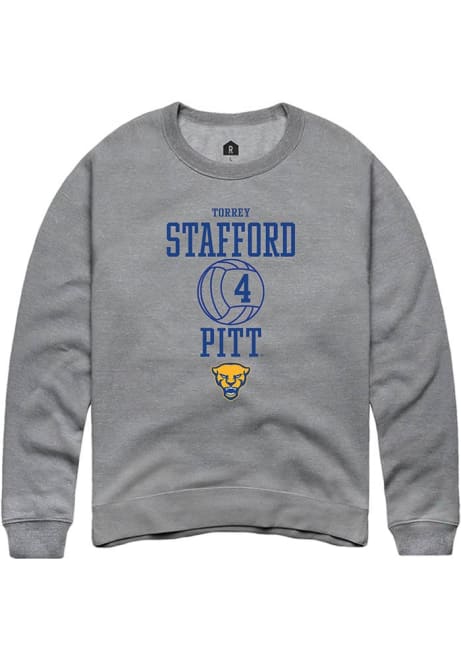 Torrey Stafford Rally Mens Graphite Pitt Panthers NIL Sport Icon Crew Sweatshirt