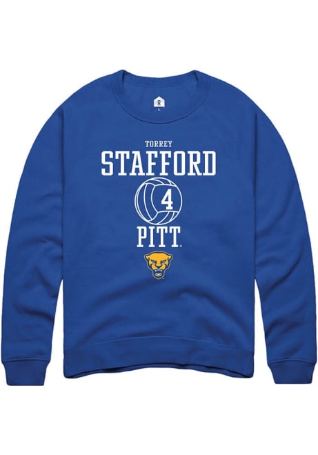 Torrey Stafford Rally Mens Blue Pitt Panthers NIL Sport Icon Crew Sweatshirt