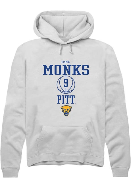 Emma Monks Rally Mens White Pitt Panthers NIL Sport Icon Hooded Sweatshirt