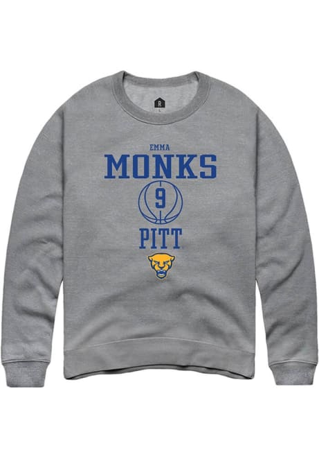 Emma Monks Rally Mens Graphite Pitt Panthers NIL Sport Icon Crew Sweatshirt