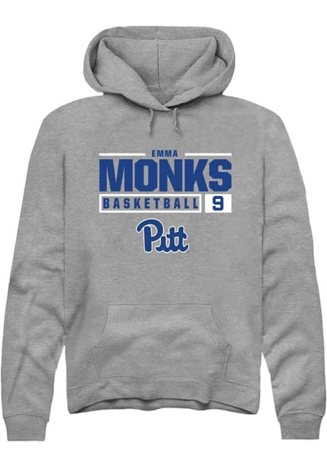 Emma Monks Rally Mens Graphite Pitt Panthers NIL Stacked Box Hooded Sweatshirt