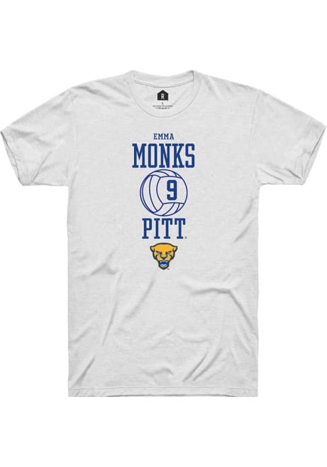 Emma Monks White Pitt Panthers NIL Sport Icon Volleyball Short Sleeve T Shirt