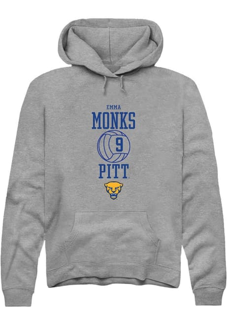 Emma Monks Rally Mens Graphite Pitt Panthers NIL Sport Icon Volleyball Hooded Sweatshirt