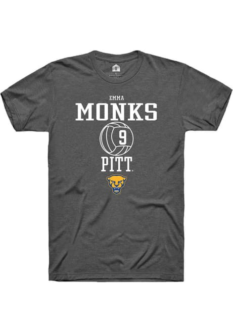 Emma Monks Dark Grey Pitt Panthers NIL Sport Icon Volleyball Short Sleeve T Shirt