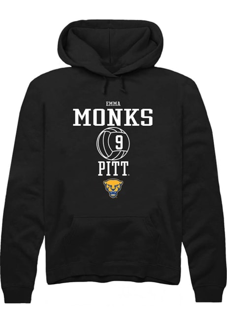 Emma Monks Rally Mens Black Pitt Panthers NIL Sport Icon Volleyball Hooded Sweatshirt