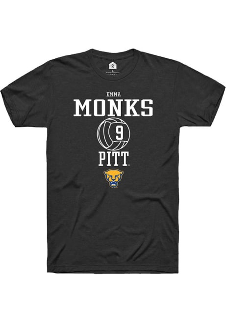 Emma Monks Black Pitt Panthers NIL Sport Icon Volleyball Short Sleeve T Shirt