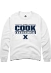 Main image for Aiden Cook  Rally Xavier Musketeers Mens White NIL Stacked Box Long Sleeve Crew Sweatshirt