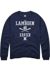 Main image for Jake Lambdin  Rally Xavier Musketeers Mens Navy Blue NIL Sport Icon Long Sleeve Crew Sweatshirt