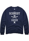 Main image for Logan Schmidt  Rally Xavier Musketeers Mens Navy Blue NIL Sport Icon Long Sleeve Crew Sweatshirt