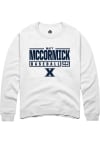 Main image for Matt McCormick  Rally Xavier Musketeers Mens White NIL Stacked Box Long Sleeve Crew Sweatshirt