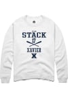 Main image for Tyler Stack  Rally Xavier Musketeers Mens White NIL Sport Icon Long Sleeve Crew Sweatshirt