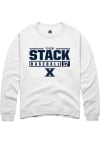 Main image for Tyler Stack  Rally Xavier Musketeers Mens White NIL Stacked Box Long Sleeve Crew Sweatshirt