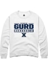 Main image for Catherine Gurd  Rally Xavier Musketeers Mens White NIL Stacked Box Long Sleeve Crew Sweatshirt