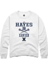 Main image for Lily Hayes  Rally Xavier Musketeers Mens White NIL Sport Icon Long Sleeve Crew Sweatshirt