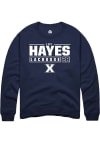 Main image for Lily Hayes  Rally Xavier Musketeers Mens Navy Blue NIL Stacked Box Long Sleeve Crew Sweatshirt