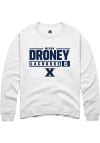 Main image for Megan Droney  Rally Xavier Musketeers Mens White NIL Stacked Box Long Sleeve Crew Sweatshirt