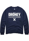 Main image for Megan Droney  Rally Xavier Musketeers Mens Navy Blue NIL Stacked Box Long Sleeve Crew Sweatshirt