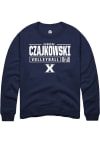 Main image for Elouise Czajkowski  Rally Xavier Musketeers Mens Navy Blue NIL Stacked Box Long Sleeve Crew Swea..