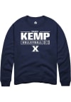 Main image for Margo Kemp  Rally Xavier Musketeers Mens Navy Blue NIL Stacked Box Long Sleeve Crew Sweatshirt
