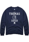 Main image for Quinci Thomas  Rally Xavier Musketeers Mens Navy Blue NIL Sport Icon Long Sleeve Crew Sweatshirt