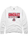 Main image for Berlynn Gonzalez  Rally Ohio State Buckeyes Mens White NIL Stacked Box Long Sleeve Crew Sweatshi..