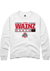 Main image for Lauren Wainz  Rally Ohio State Buckeyes Mens White NIL Stacked Box Long Sleeve Crew Sweatshirt