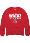 Main image for Lauren Wainz  Rally Ohio State Buckeyes Mens Red NIL Stacked Box Long Sleeve Crew Sweatshirt