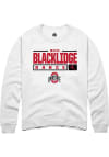 Main image for Macie Blacklidge  Rally Ohio State Buckeyes Mens White NIL Stacked Box Long Sleeve Crew Sweatshirt