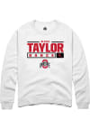 Main image for Olivia Taylor  Rally Ohio State Buckeyes Mens White NIL Stacked Box Long Sleeve Crew Sweatshirt