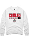 Main image for Reagan Ceglio  Rally Ohio State Buckeyes Mens White NIL Stacked Box Long Sleeve Crew Sweatshirt