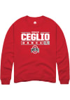 Main image for Reagan Ceglio  Rally Ohio State Buckeyes Mens Red NIL Stacked Box Long Sleeve Crew Sweatshirt