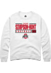 Main image for Calvin Simpson-Hunt  Rally Ohio State Buckeyes Mens White NIL Stacked Box Long Sleeve Crew Sweat..