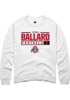 Main image for Jayden Ballard  Rally Ohio State Buckeyes Mens White NIL Stacked Box Long Sleeve Crew Sweatshirt