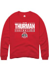 Main image for Jelani Thurman  Rally Ohio State Buckeyes Mens Red NIL Stacked Box Long Sleeve Crew Sweatshirt