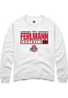 Main image for John Ferlmann  Rally Ohio State Buckeyes Mens White NIL Stacked Box Long Sleeve Crew Sweatshirt